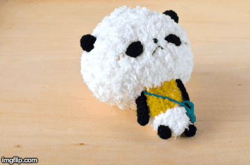 grumpy amigurumi Panda