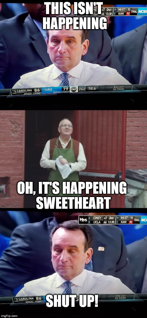 THIS ISN'T HAPPENING; OH, IT'S HAPPENING SWEETHEART; SHUT UP! | made w/ Imgflip meme maker