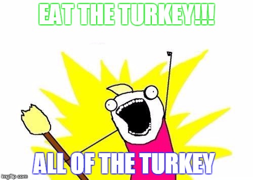 X All The Y Meme | EAT THE TURKEY!!! ALL OF THE TURKEY | image tagged in memes,x all the y | made w/ Imgflip meme maker