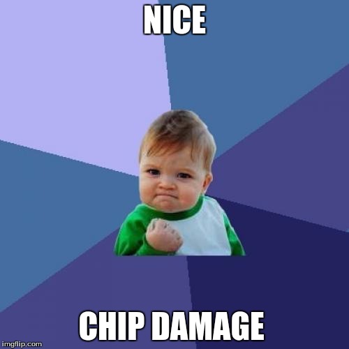 Success Kid | NICE; CHIP DAMAGE | image tagged in memes,success kid | made w/ Imgflip meme maker