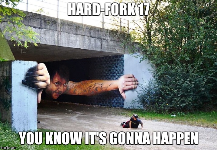 HARD-FORK 17; YOU KNOW IT'S GONNA HAPPEN | made w/ Imgflip meme maker