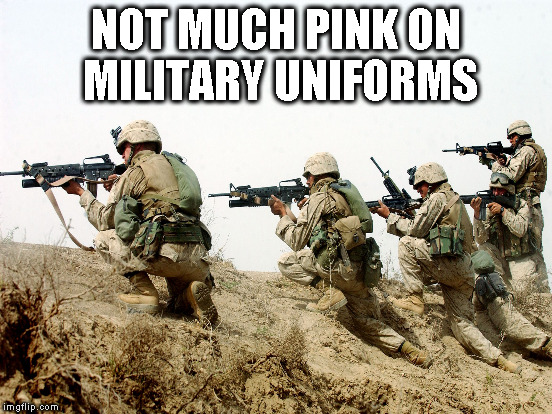 NOT MUCH PINK ON MILITARY UNIFORMS | made w/ Imgflip meme maker