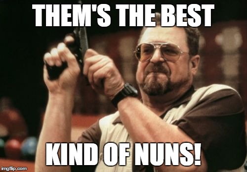 Am I The Only One Around Here Meme | THEM'S THE BEST KIND OF NUNS! | image tagged in memes,am i the only one around here | made w/ Imgflip meme maker
