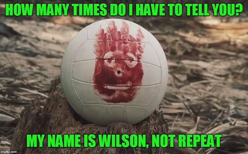 HOW MANY TIMES DO I HAVE TO TELL YOU? MY NAME IS WILSON, NOT REPEAT | made w/ Imgflip meme maker