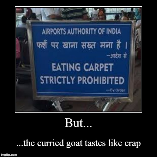 now 'munching' carpet? that's different - but always ask first | image tagged in funny,demotivationals | made w/ Imgflip demotivational maker