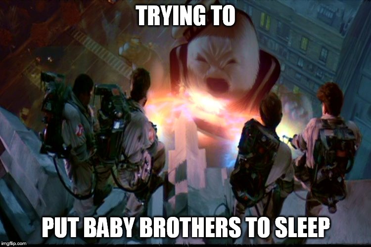TRYING TO; PUT BABY BROTHERS TO SLEEP | image tagged in the baby's sleeping | made w/ Imgflip meme maker