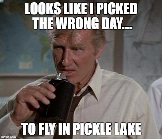 Lloyd Bridges | LOOKS LIKE I PICKED THE WRONG DAY.... TO FLY IN PICKLE LAKE | image tagged in lloyd bridges | made w/ Imgflip meme maker