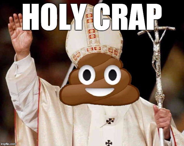a pope for the new generation  | HOLY CRAP | image tagged in something we can all believe in,now kid friendly,catholic,religion,anti-religion,memes | made w/ Imgflip meme maker