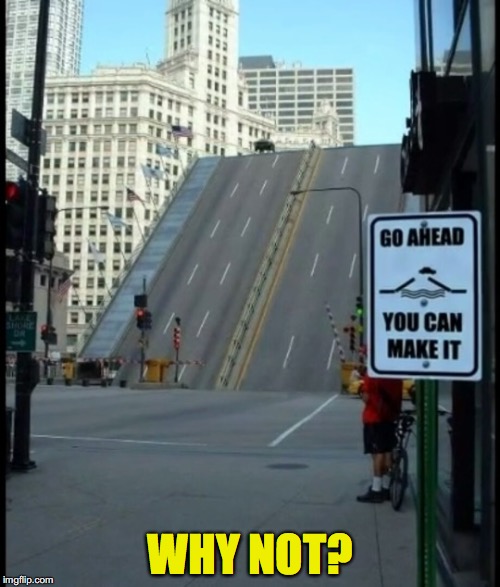 Make somebody’s day | WHY NOT? | image tagged in crazyroadsigns | made w/ Imgflip meme maker