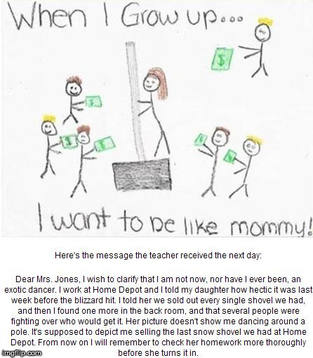 TOO FUNNY...message explains itself | image tagged in funny,moms,funny homework,pole dancing,home depot | made w/ Imgflip meme maker