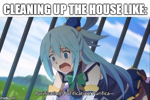 Relatable Purification! | CLEANING UP THE HOUSE LIKE: | image tagged in relatable purification | made w/ Imgflip meme maker