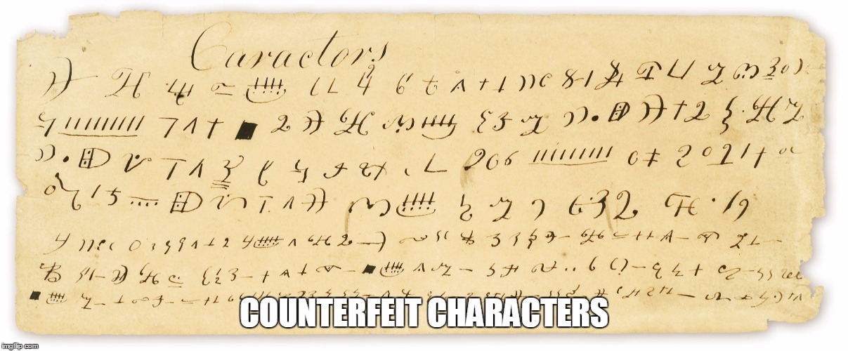 COUNTERFEIT CHARACTERS | made w/ Imgflip meme maker