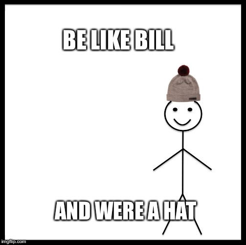 Be Like Bill Meme | BE LIKE BILL; AND WERE A HAT | image tagged in memes,be like bill | made w/ Imgflip meme maker
