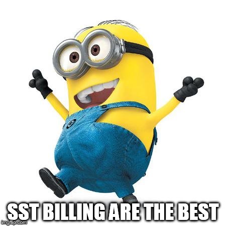 Happy Minion | SST BILLING ARE THE BEST | image tagged in happy minion | made w/ Imgflip meme maker