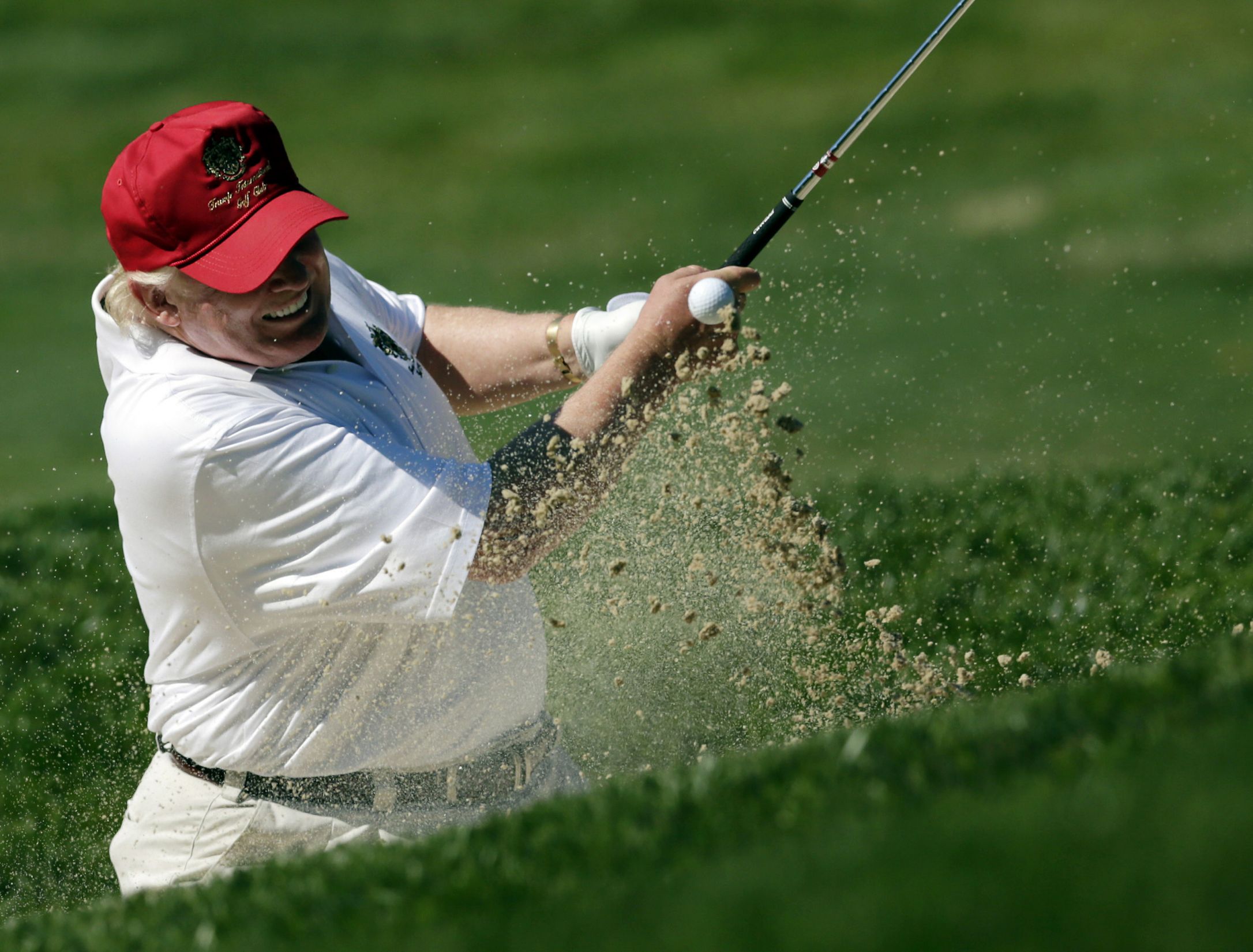 High Quality fat trump golfing sand maga Blank Meme Template