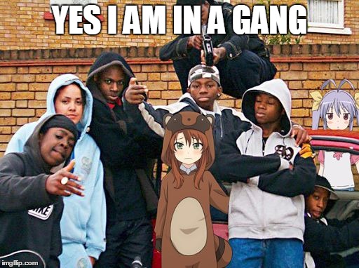 YES I AM IN A GANG | image tagged in gangster waifu | made w/ Imgflip meme maker