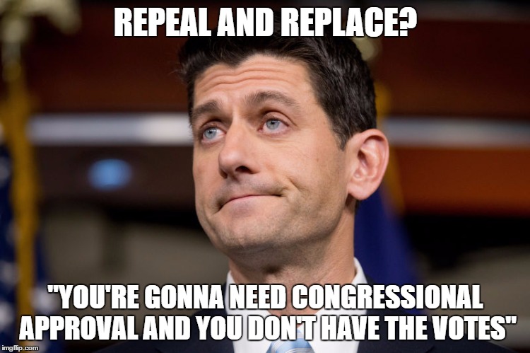 REPEAL AND REPLACE? "YOU'RE GONNA NEED CONGRESSIONAL APPROVAL AND YOU DON'T HAVE THE VOTES" | made w/ Imgflip meme maker