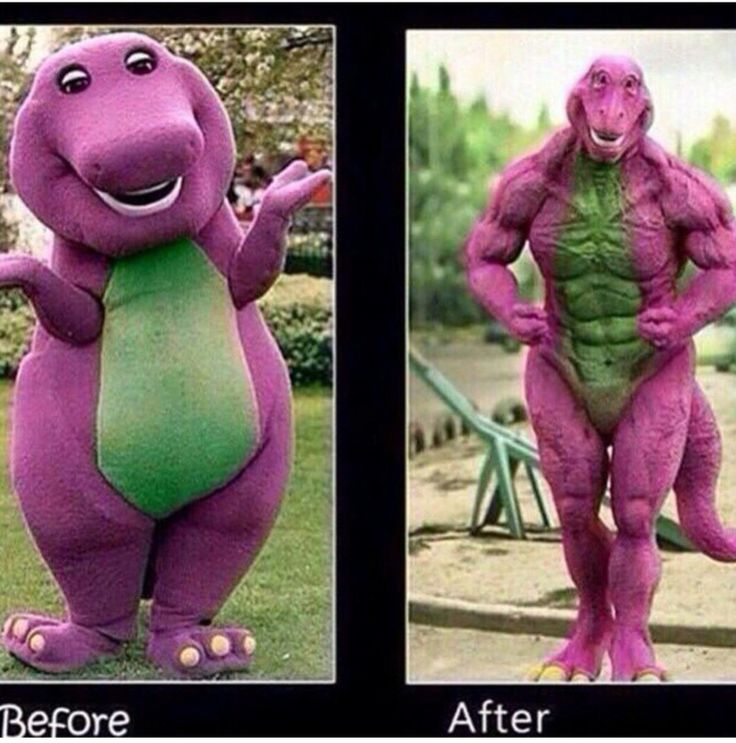 Barney Before and After Blank Meme Template