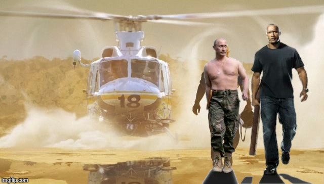 San Andreas 2 - Putin's Revenge | image tagged in memes,vladimir putin,the rock,san andreas,imgflip movie,orphan meme | made w/ Imgflip meme maker