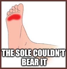 THE SOLE COULDN'T BEAR IT | image tagged in soul | made w/ Imgflip meme maker
