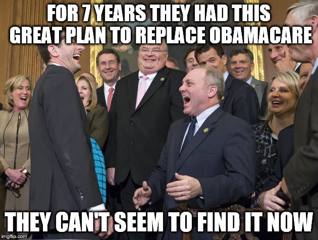 Paul Ryan LOSER | FOR 7 YEARS THEY HAD THIS GREAT PLAN TO REPLACE OBAMACARE; THEY CAN'T SEEM TO FIND IT NOW | image tagged in paul ryan loser | made w/ Imgflip meme maker