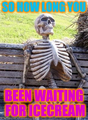 ...you been here that long | SO HOW LONG YOU; BEEN WAITING FOR ICECREAM | image tagged in memes,waiting skeleton | made w/ Imgflip meme maker