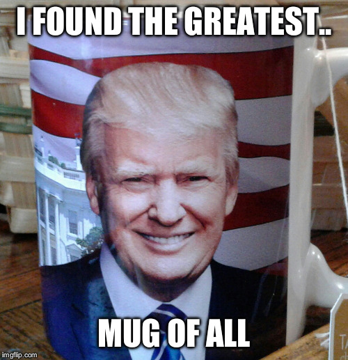 Greatest Mug of All | I FOUND THE GREATEST.. MUG OF ALL | image tagged in donald trump | made w/ Imgflip meme maker