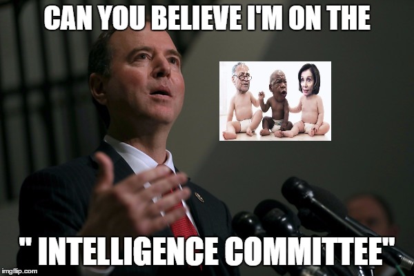 dumber | CAN YOU BELIEVE I'M ON THE; " INTELLIGENCE COMMITTEE" | image tagged in shifty schiff | made w/ Imgflip meme maker