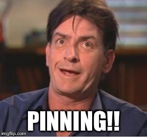 Charlie Sheen | PINNING!! | image tagged in charlie sheen | made w/ Imgflip meme maker