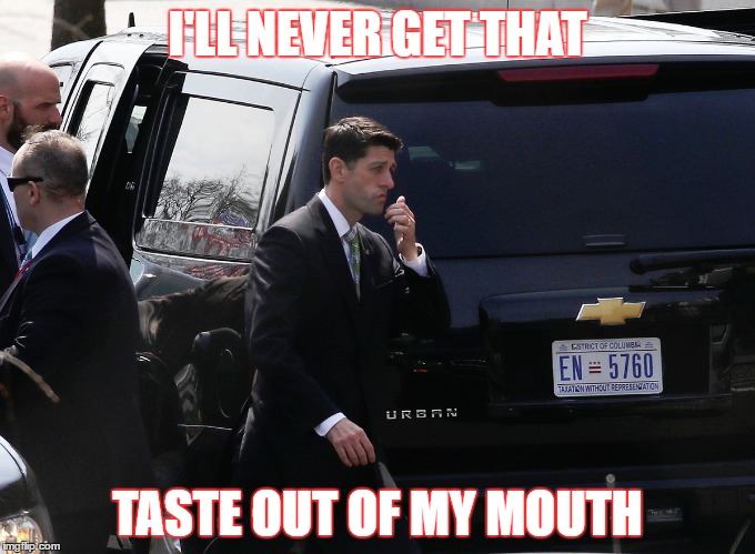 taste mouth | I'LL NEVER GET THAT; TASTE OUT OF MY MOUTH | image tagged in republican,speaker | made w/ Imgflip meme maker