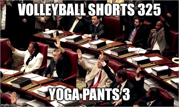 VOLLEYBALL SHORTS 325 YOGA PANTS 3 | made w/ Imgflip meme maker