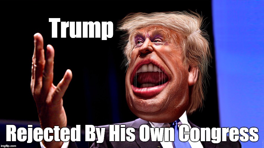 Trump: Rejected By His Own Congress | Trump Rejected By His Own Congress | image tagged in trump,the gop doesn't want trump,trump doesn't want the gop,congress,abomicare | made w/ Imgflip meme maker