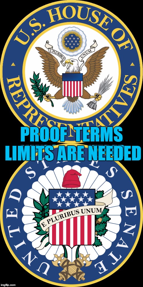 term limits | PROOF 
TERMS LIMITS ARE NEEDED | image tagged in senate | made w/ Imgflip meme maker