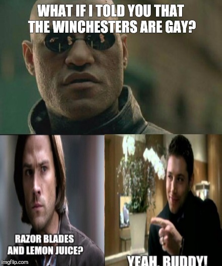 Temper | WHAT IF I TOLD YOU THAT THE WINCHESTERS ARE GAY? | image tagged in original meme | made w/ Imgflip meme maker