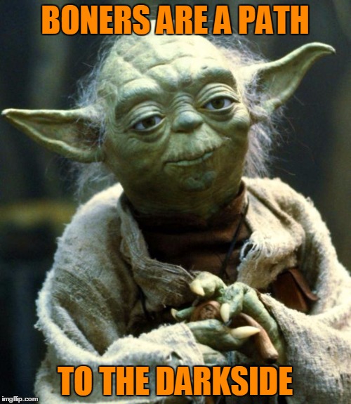 Star Wars Yoda Meme | BONERS ARE A PATH TO THE DARKSIDE | image tagged in memes,star wars yoda | made w/ Imgflip meme maker