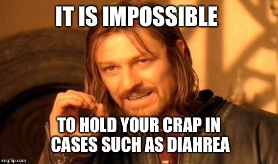 One Does Not Simply Meme | IT IS IMPOSSIBLE TO HOLD YOUR CRAP IN CASES SUCH AS DIAHREA | image tagged in memes,one does not simply | made w/ Imgflip meme maker