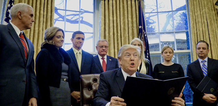 Trump team at White House Blank Meme Template