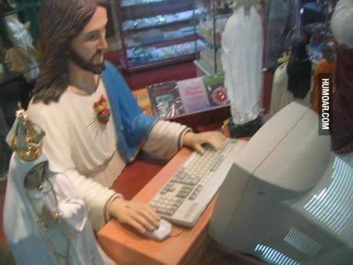 Jesus Mary Computer Blank Meme Template