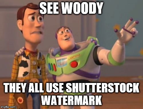 X, X Everywhere Meme | SEE WOODY THEY ALL USE SHUTTERSTOCK WATERMARK | image tagged in memes,x x everywhere | made w/ Imgflip meme maker