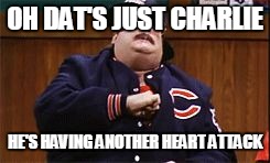 Da Bears | OH DAT'S JUST CHARLIE HE'S HAVING ANOTHER HEART ATTACK | image tagged in da bears | made w/ Imgflip meme maker