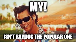 Ace Calls It Like He Sees It | MY! ISN'T RAYDOG THE POPULAR ONE | image tagged in raydog,movie | made w/ Imgflip meme maker