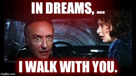 IN DREAMS, ... I WALK WITH YOU. | image tagged in blue velvet | made w/ Imgflip meme maker