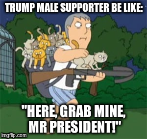 Mayor West supports Trump | TRUMP MALE SUPPORTER BE LIKE:; "HERE, GRAB MINE, MR PRESIDENT!" | image tagged in funny memes,political humor,family guy,mayor west | made w/ Imgflip meme maker