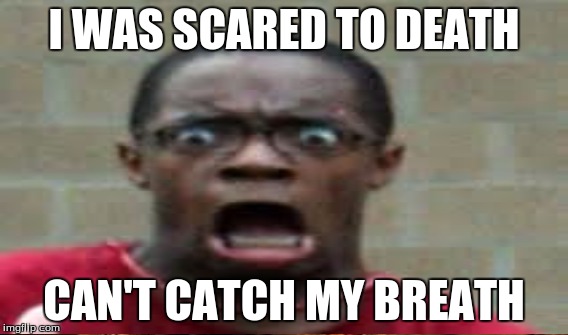 I WAS SCARED TO DEATH CAN'T CATCH MY BREATH | made w/ Imgflip meme maker