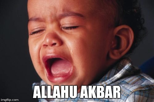 Unhappy Baby Meme | ALLAHU AKBAR | image tagged in memes,unhappy baby | made w/ Imgflip meme maker