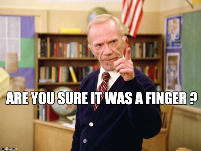 Mister Hand | ARE YOU SURE IT WAS A FINGER ? | image tagged in mister hand | made w/ Imgflip meme maker