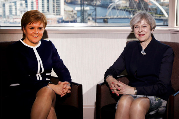 High Quality Theresa May Nicola Sturgeon Blank Meme Template