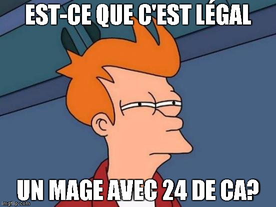 Futurama Fry Meme | EST-CE QUE C'EST LÉGAL; UN MAGE AVEC 24 DE CA? | image tagged in memes,futurama fry | made w/ Imgflip meme maker