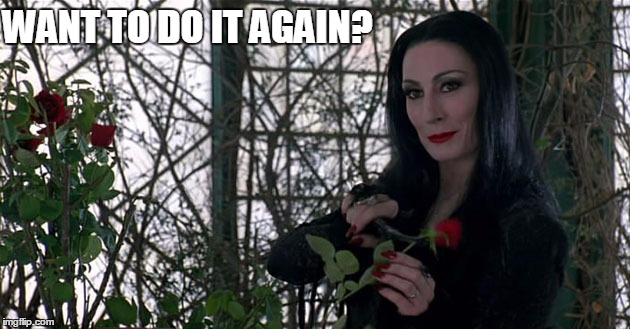 Addams Family | WANT TO DO IT AGAIN? | image tagged in addams family | made w/ Imgflip meme maker