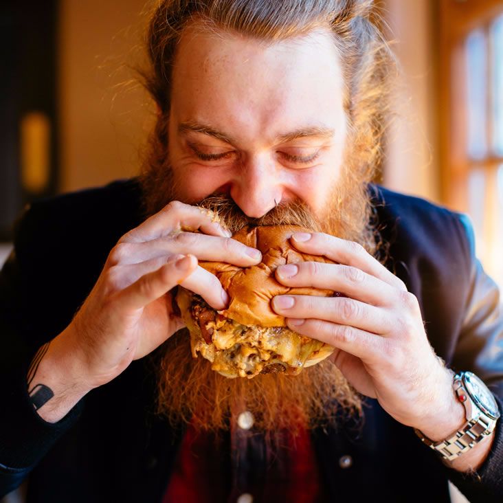 Man bun neckbeard cheeseburger Blank Meme Template